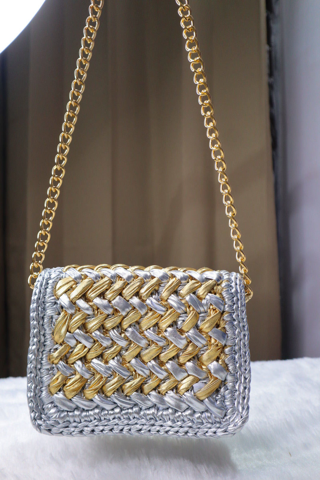 Waffle Silver and Golden Bag