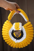 Yellow Evil Eye Shell Bag