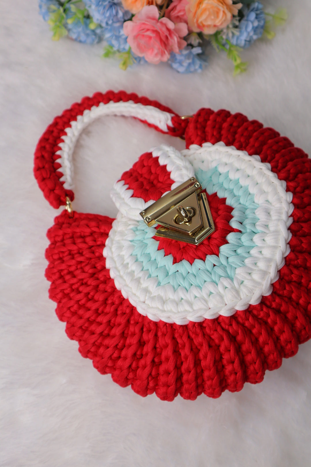Red Evil Eye Shell Bag