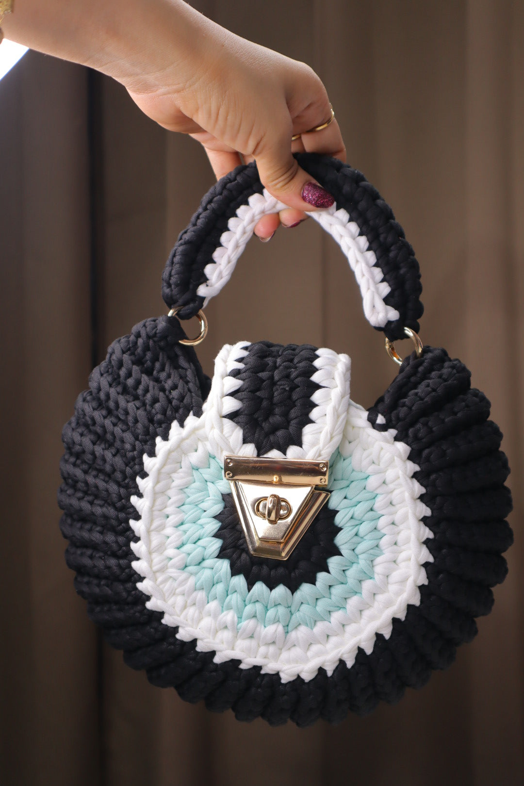 Black Evil Eye Shell Bag