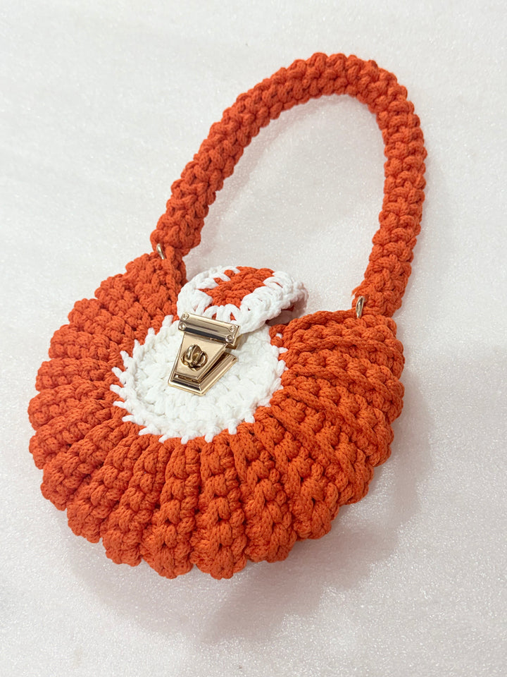 Orange Mini Shell Bag