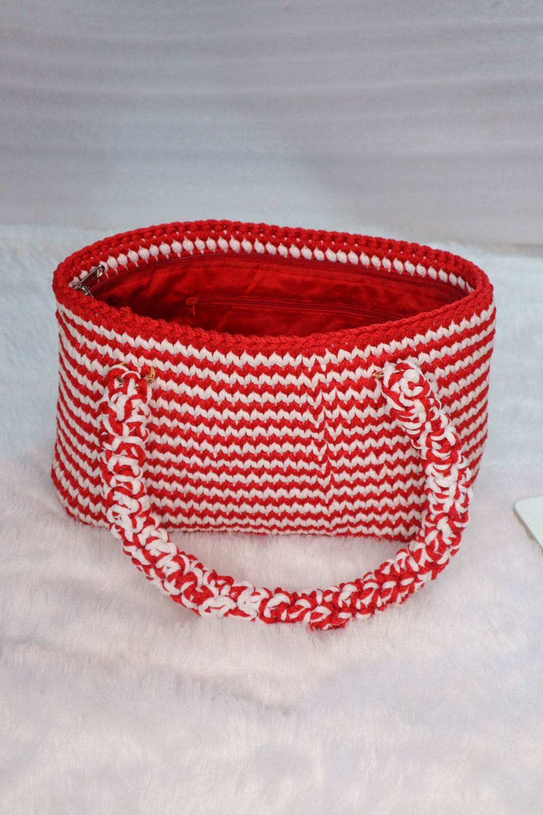 Cherry Candy Stripe Tote Bag