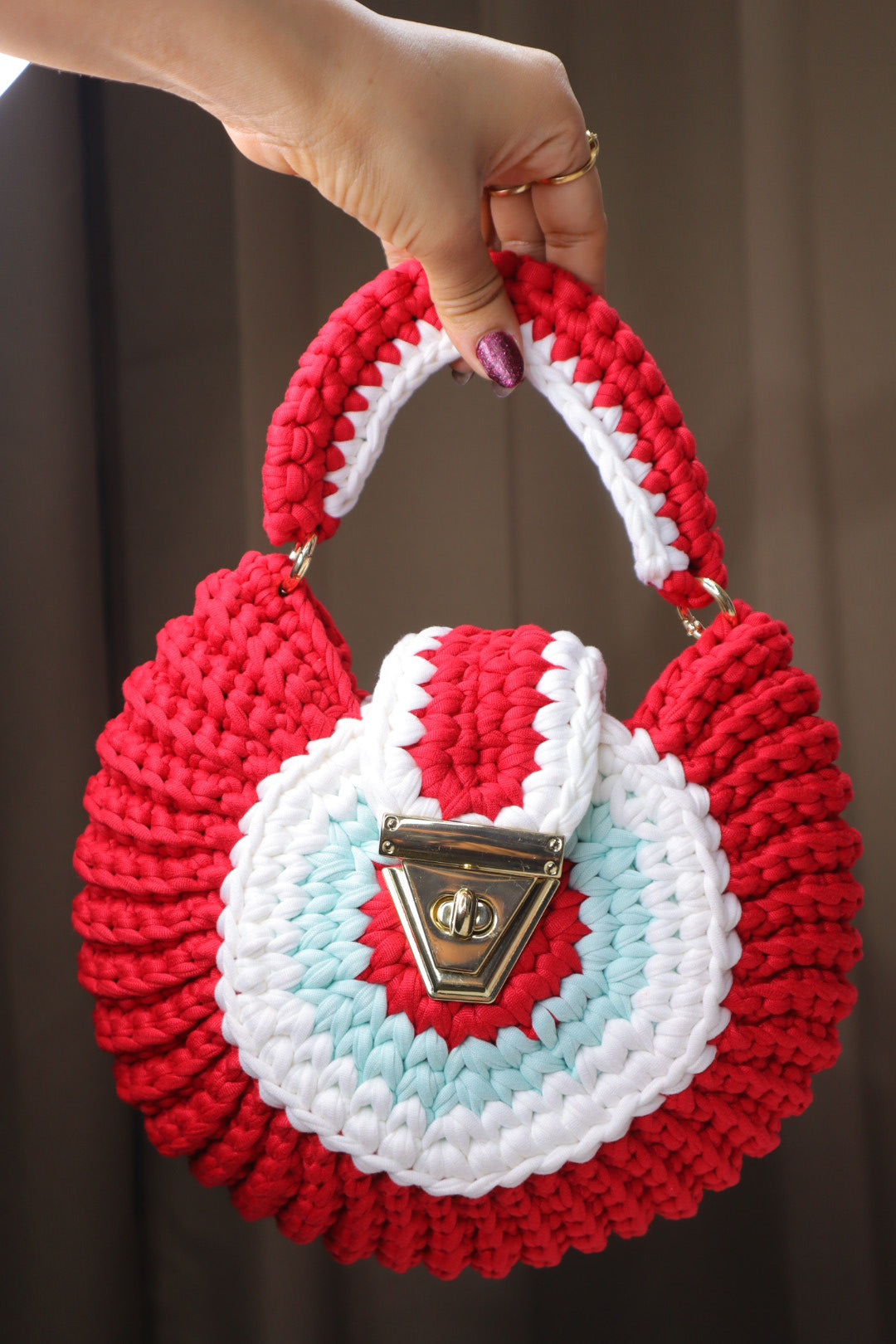 Red Evil Eye Shell Bag