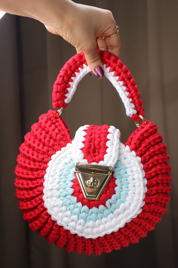 Red Evil Eye Shell Bag