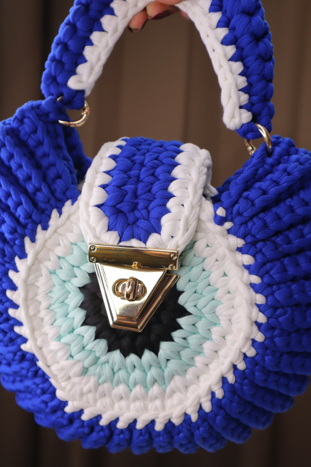 Blue Evil Eye Shell Bag