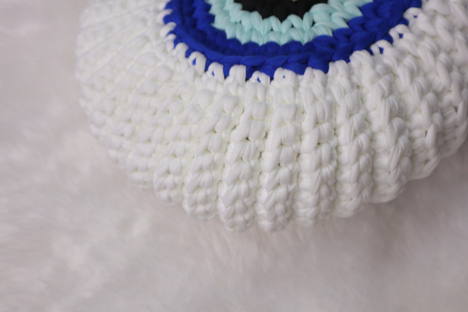 White Evil Eye Shell Bag