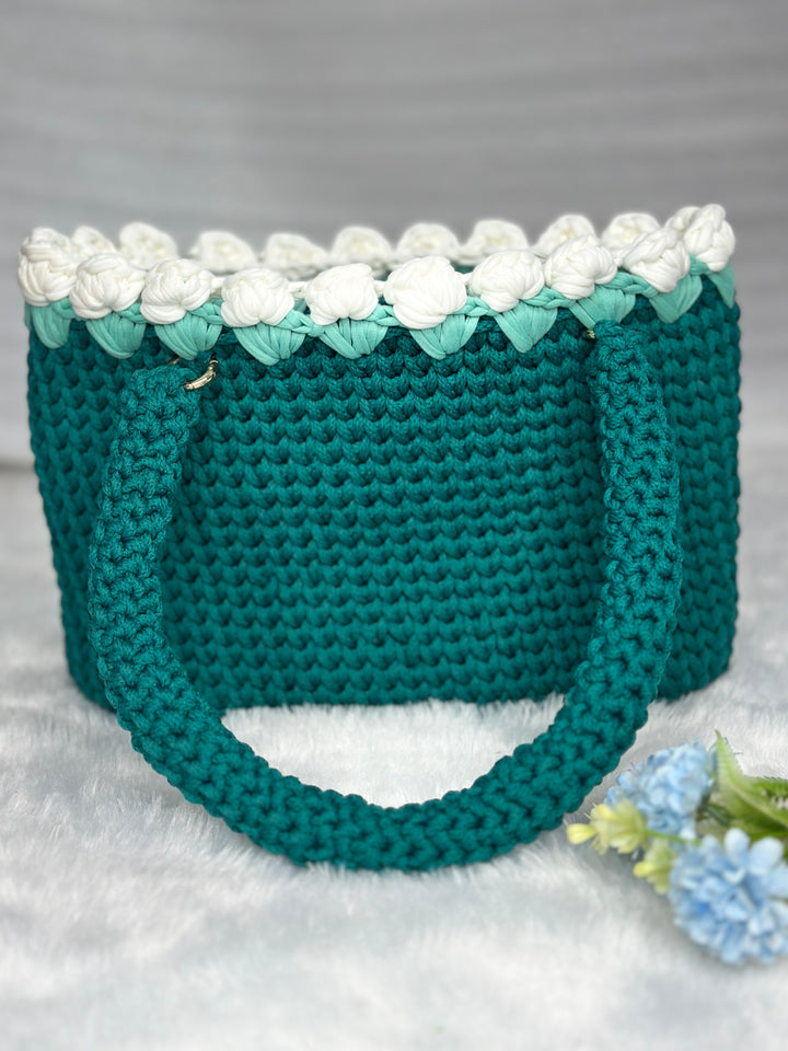 Emerald Tote with White Tulips