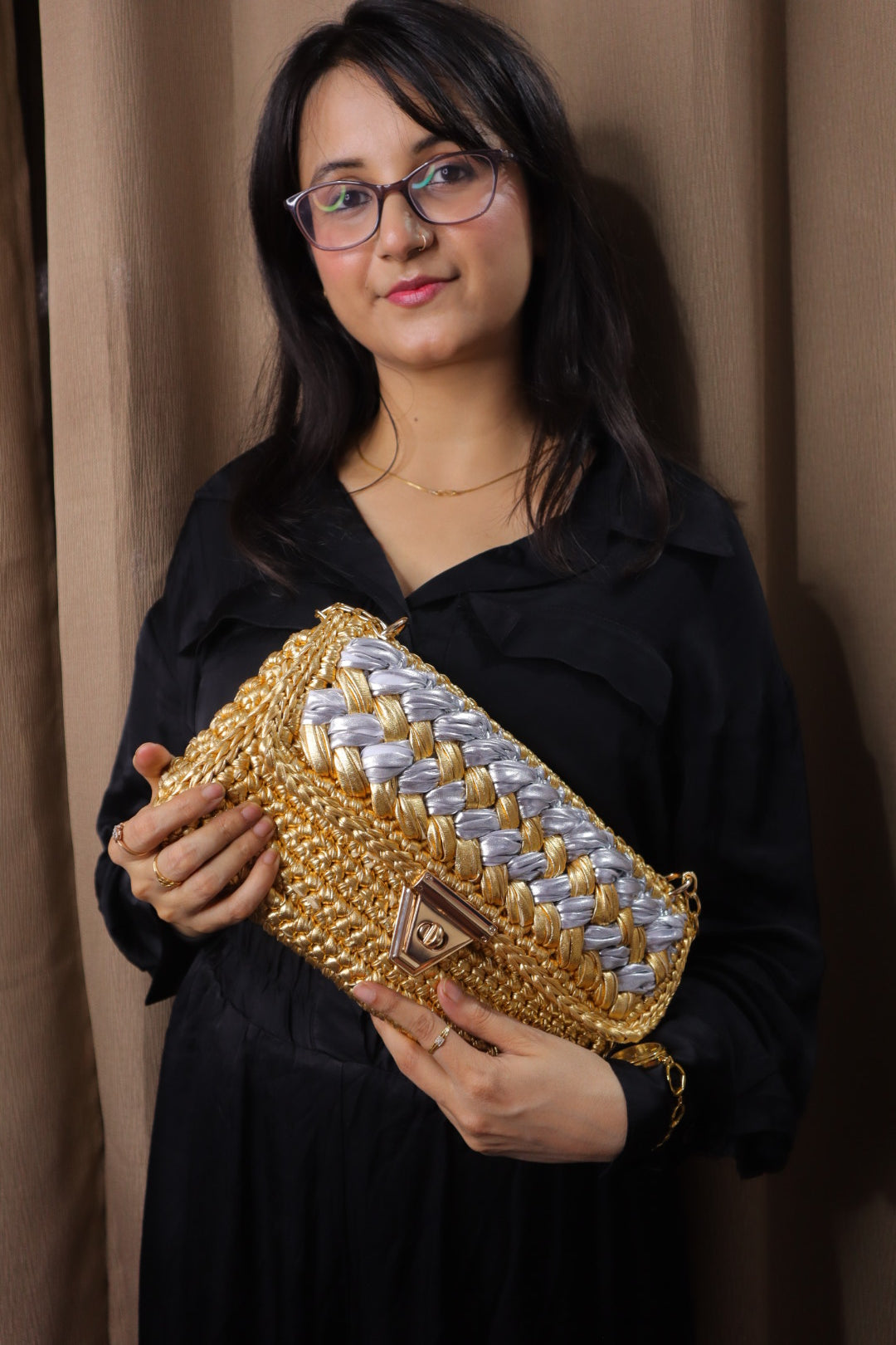 Gold & Silver Grand Crochet Clutch