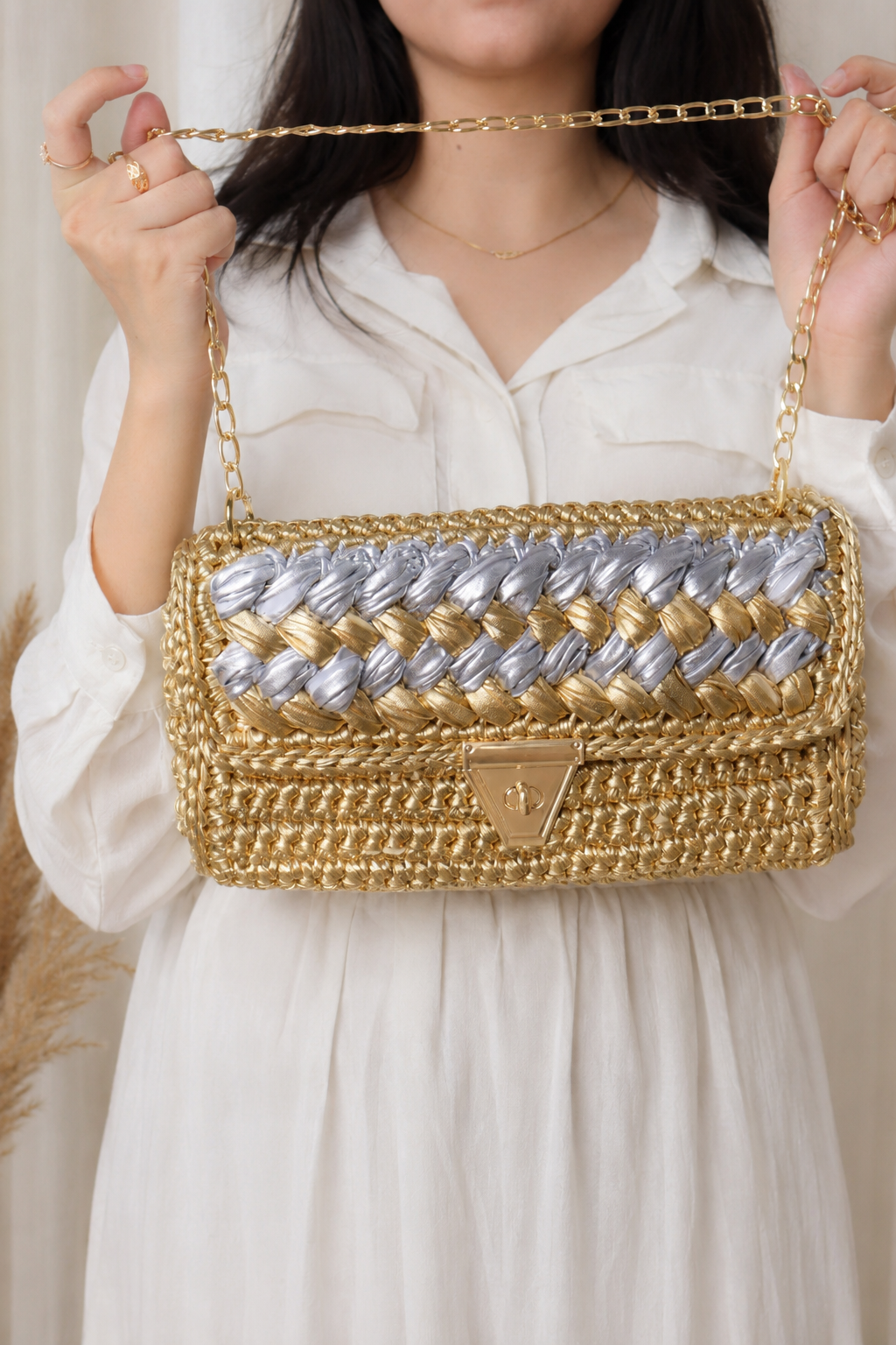 Gold & Silver Grand Crochet Clutch