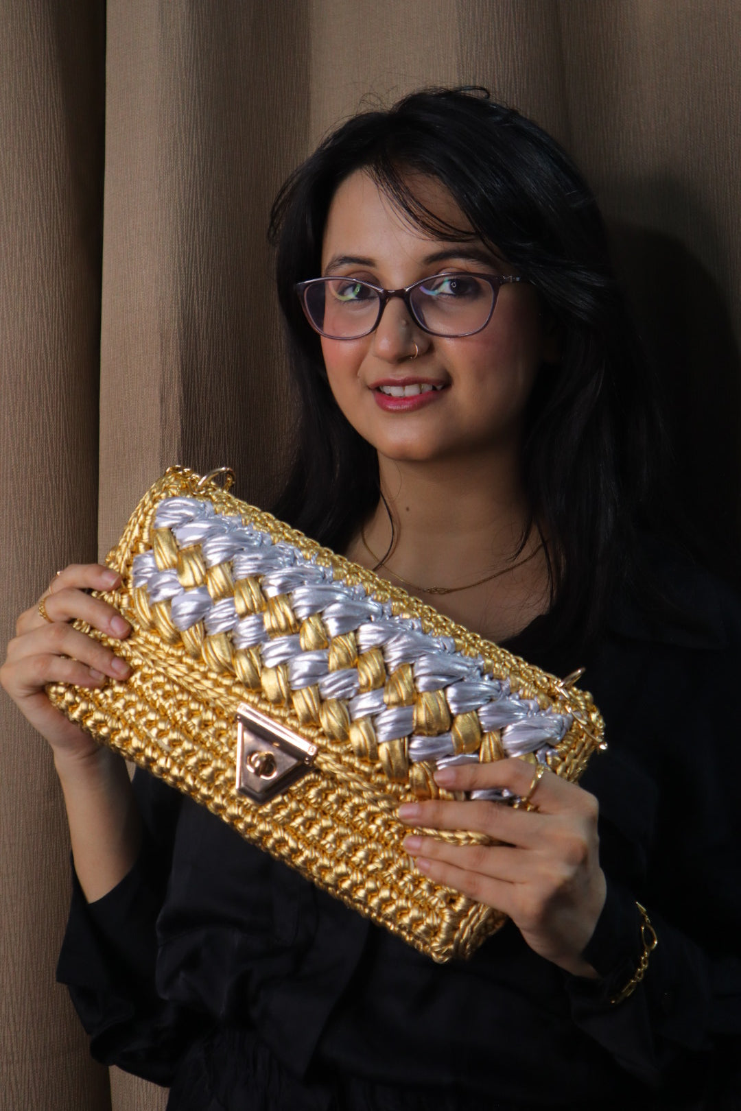 Gold & Silver Grand Crochet Clutch
