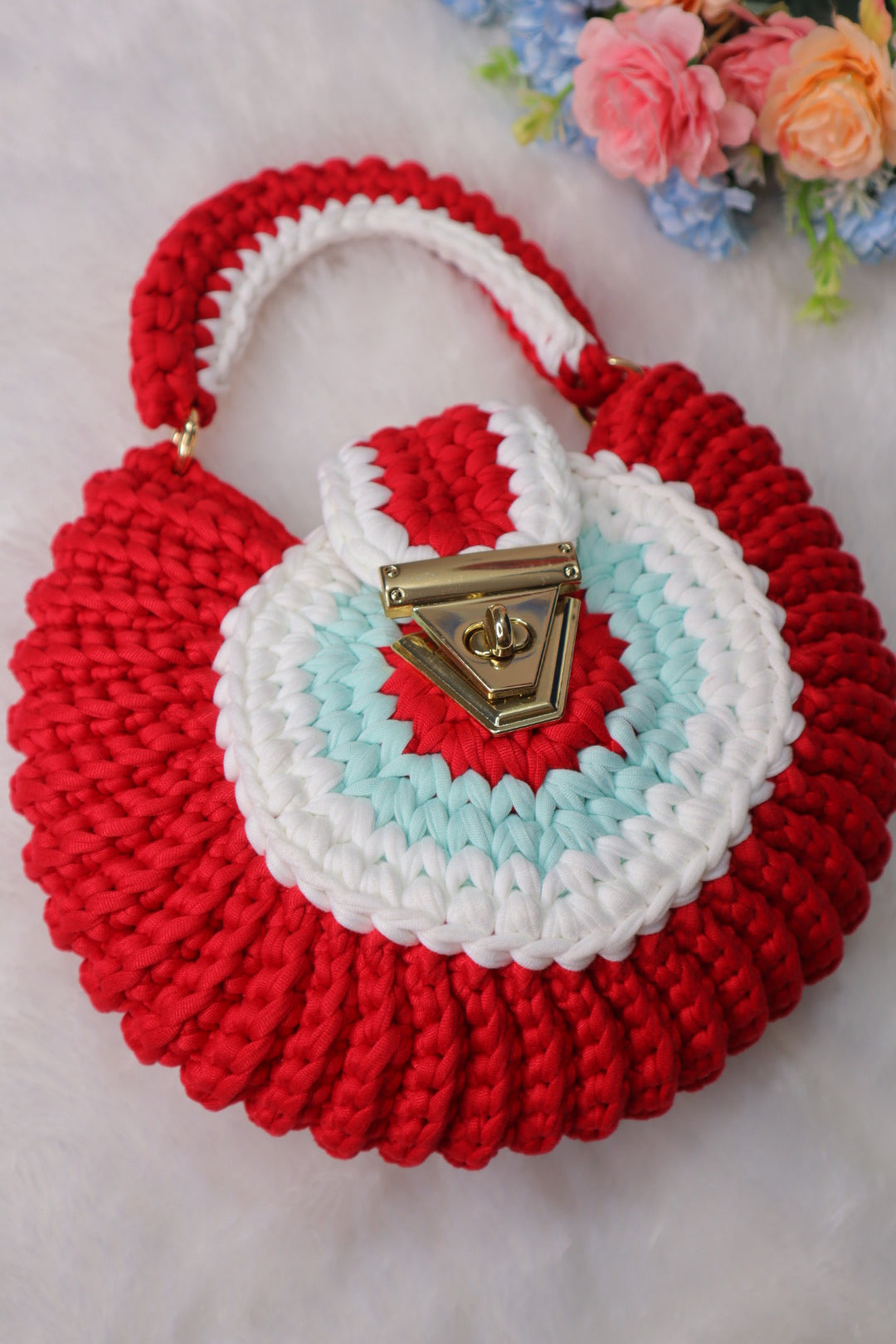 Red Evil Eye Shell Bag