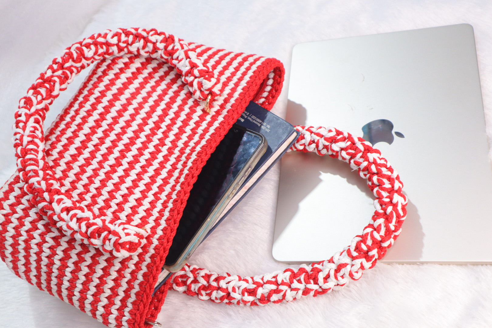 Cherry Candy Stripe Tote Bag