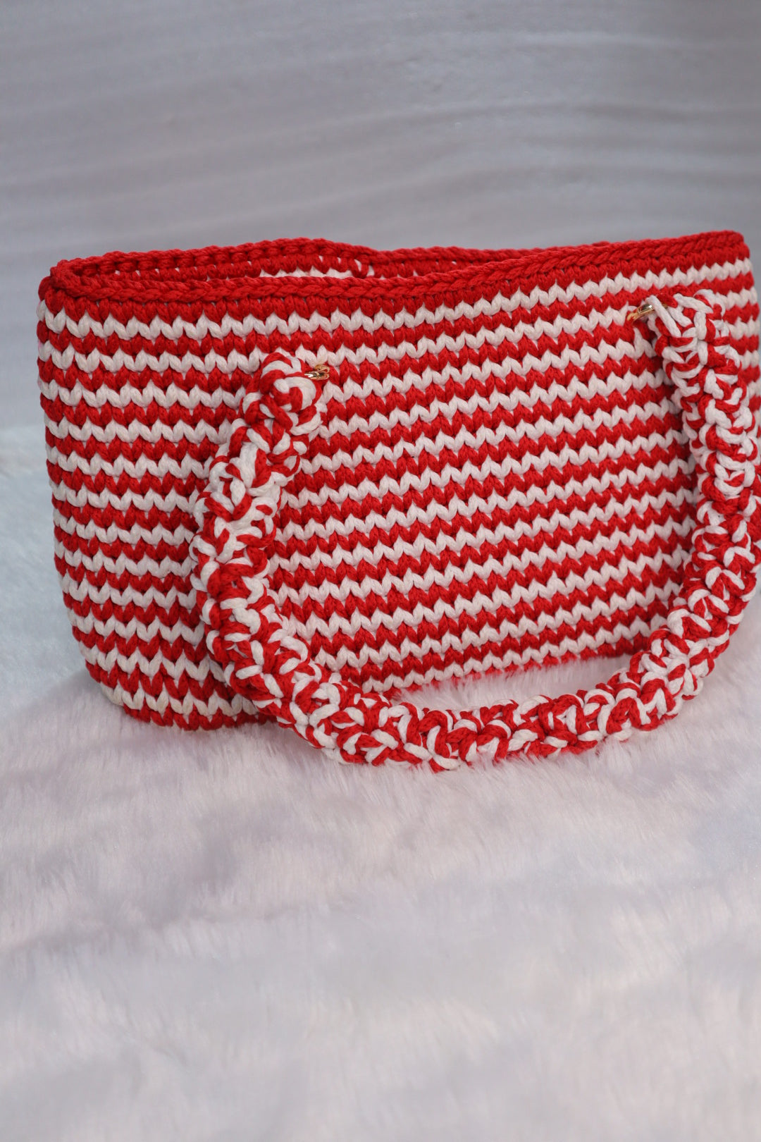 Cherry Candy Stripe Tote Bag