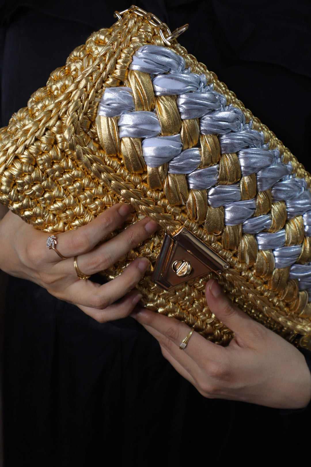 Gold & Silver Grand Crochet Clutch