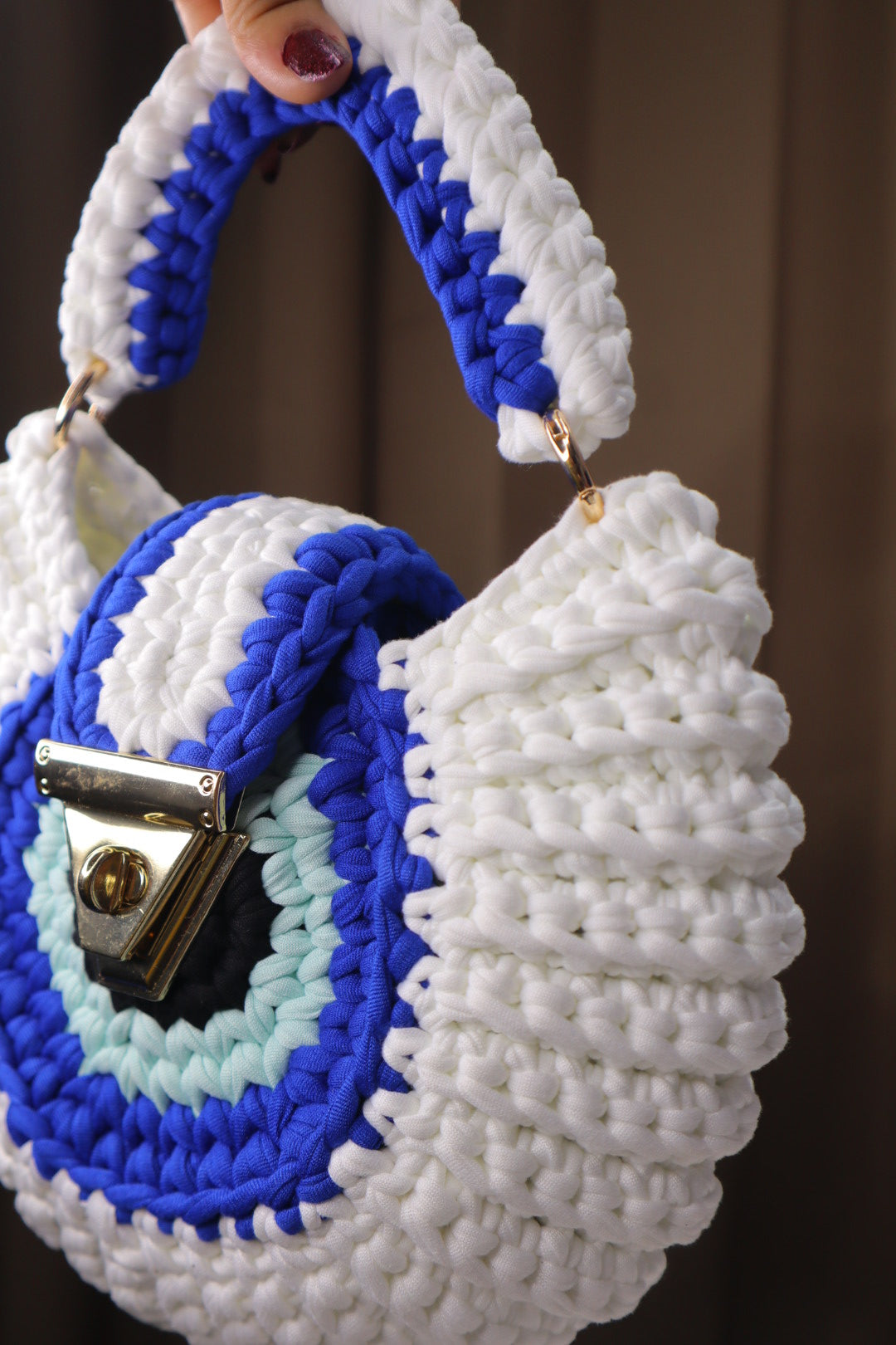 White Evil Eye Shell Bag