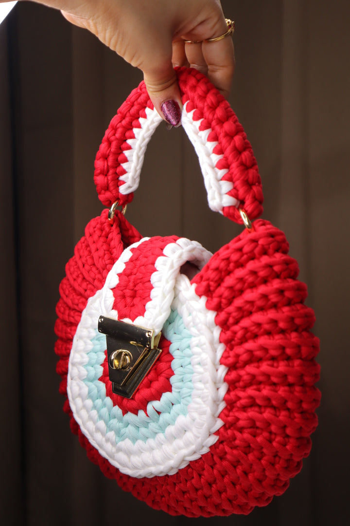 Red Evil Eye Shell Bag