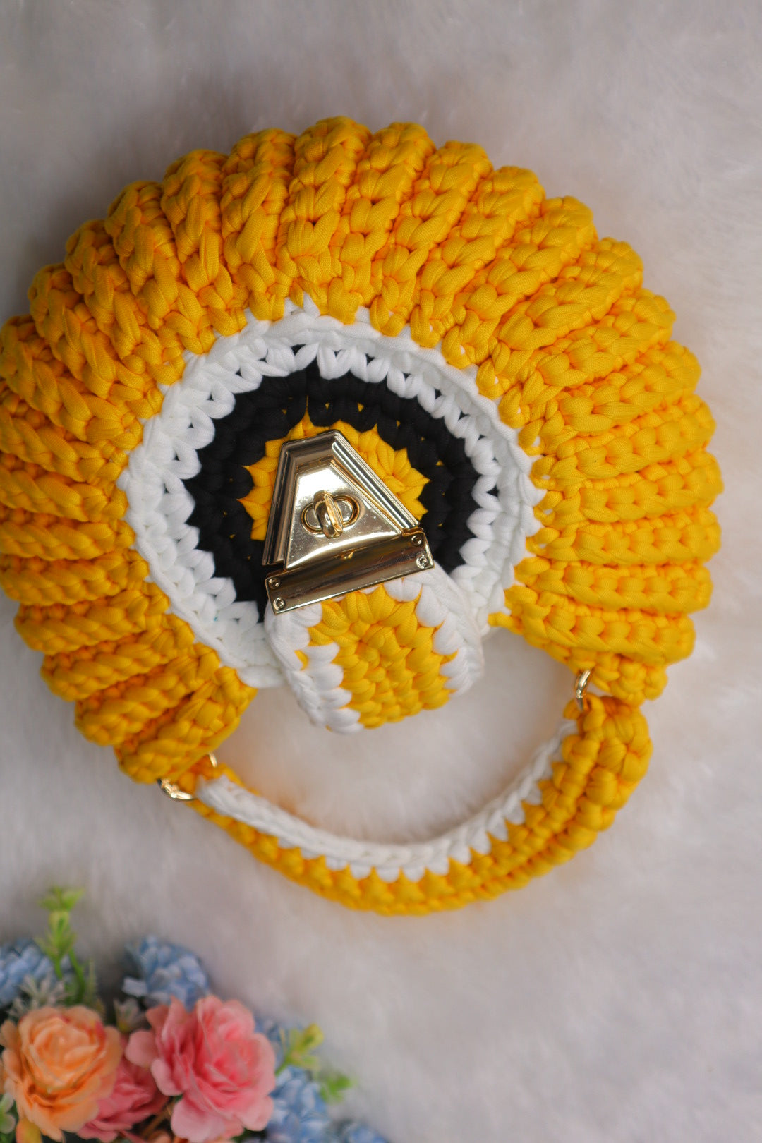 Yellow Evil Eye Shell Bag