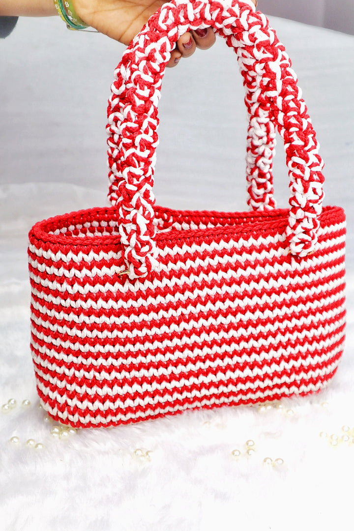 Cherry Candy Stripe Tote Bag