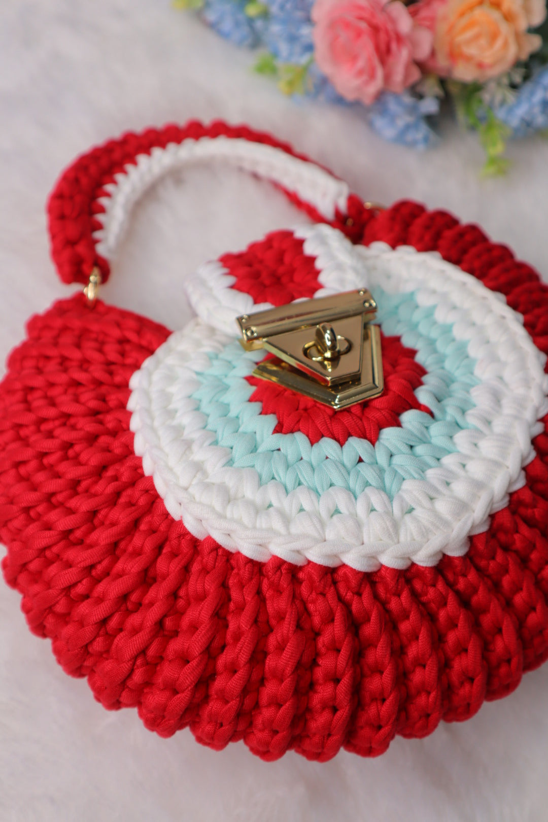 Red Evil Eye Shell Bag