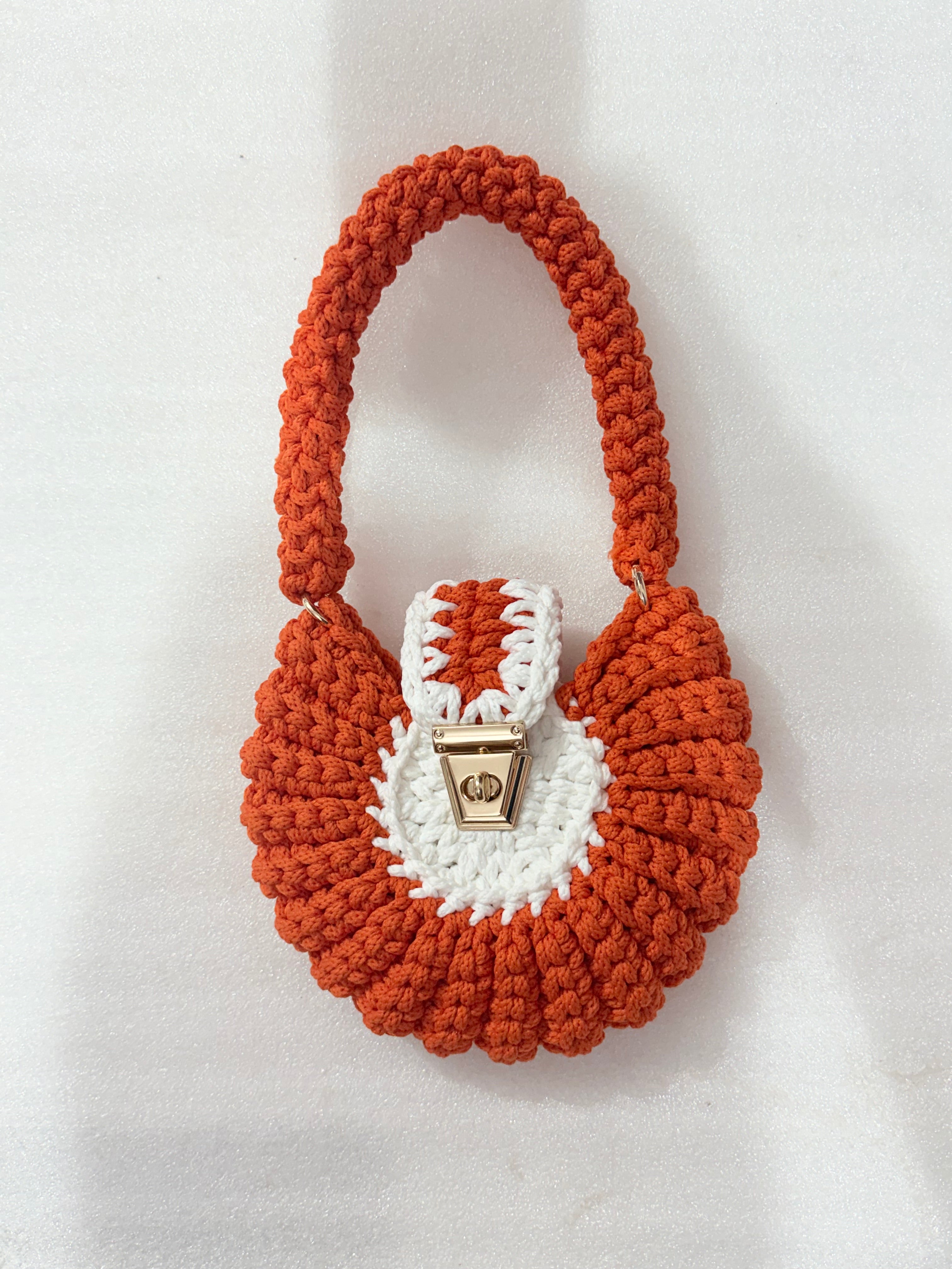 Orange Mini Shell Bag
