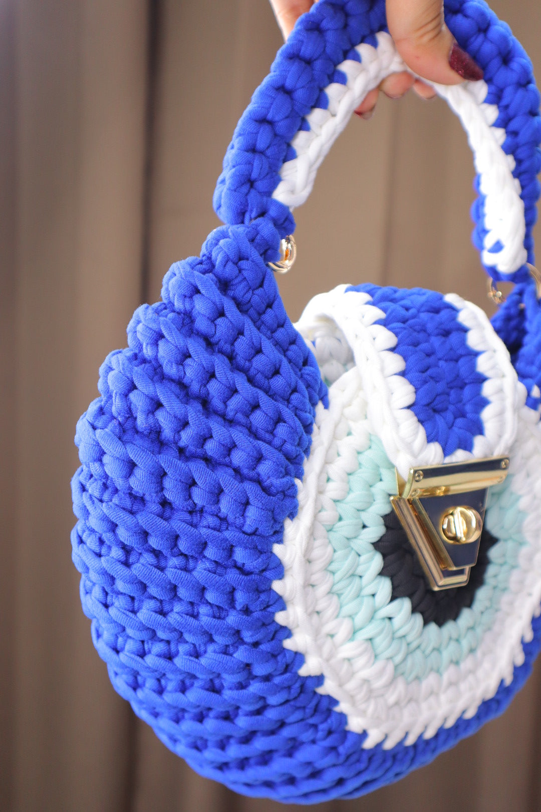 Blue Evil Eye Shell Bag