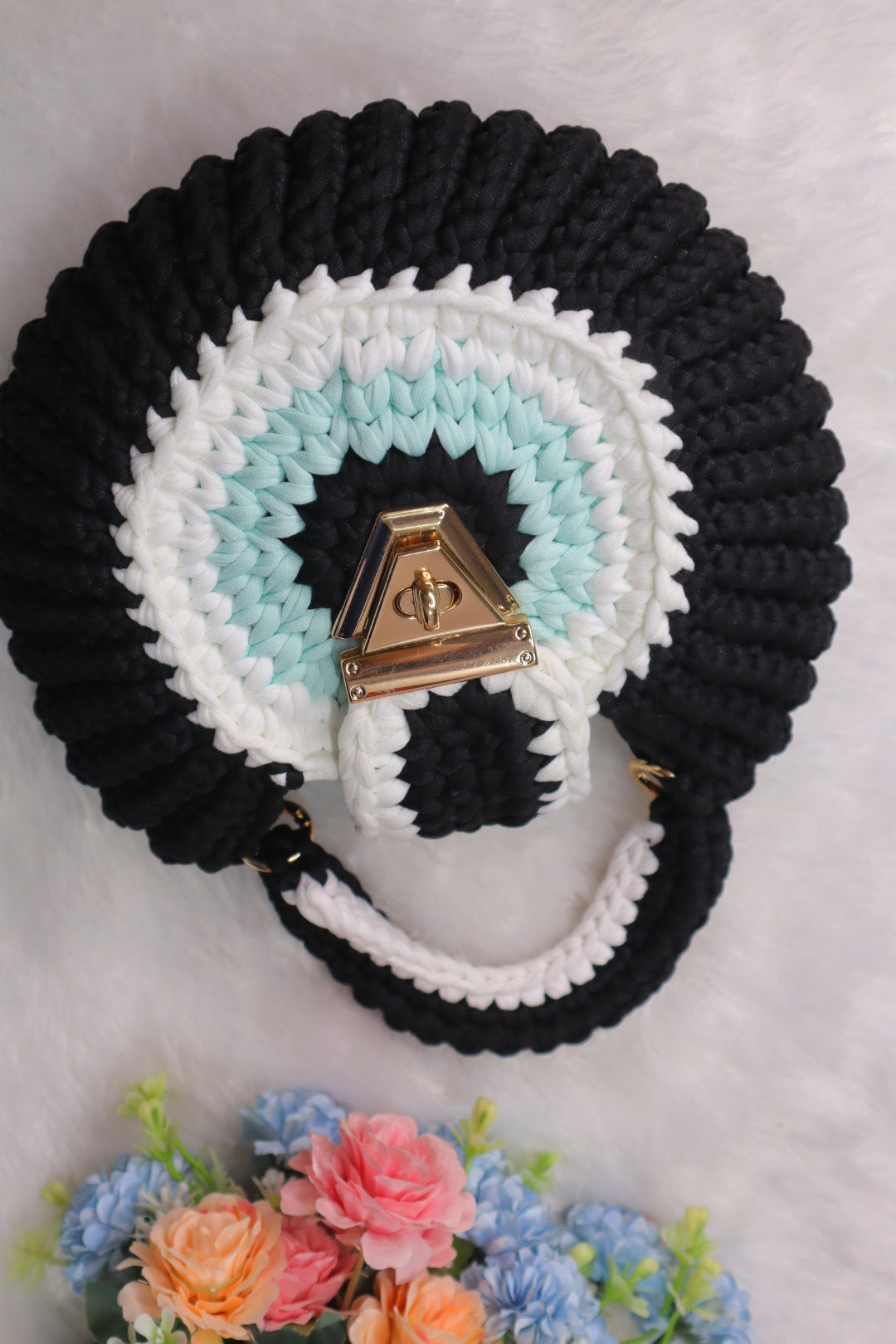 Black Evil Eye Shell Bag
