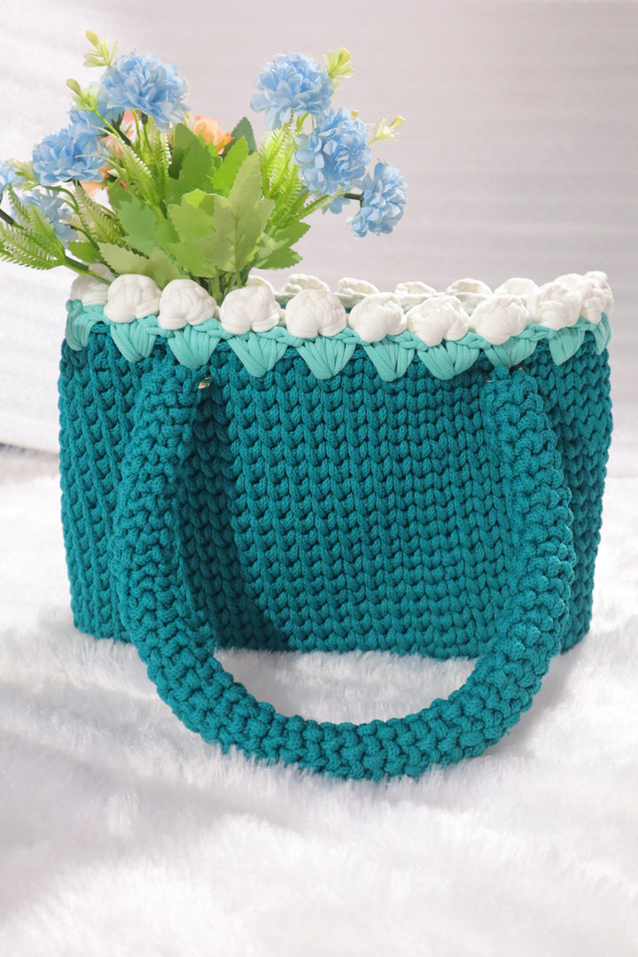 Emerald Tote with White Tulips