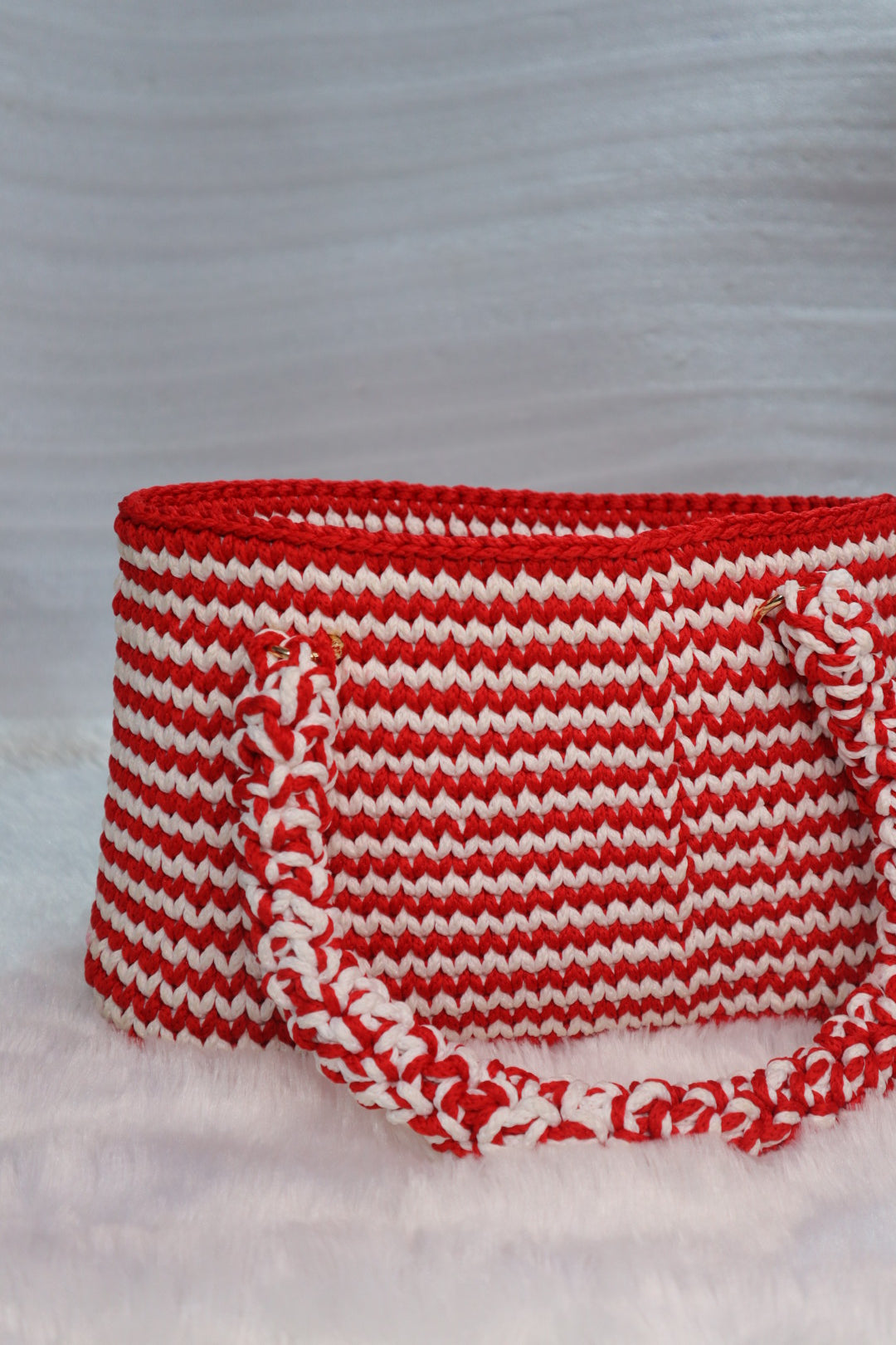 Cherry Candy Stripe Tote Bag