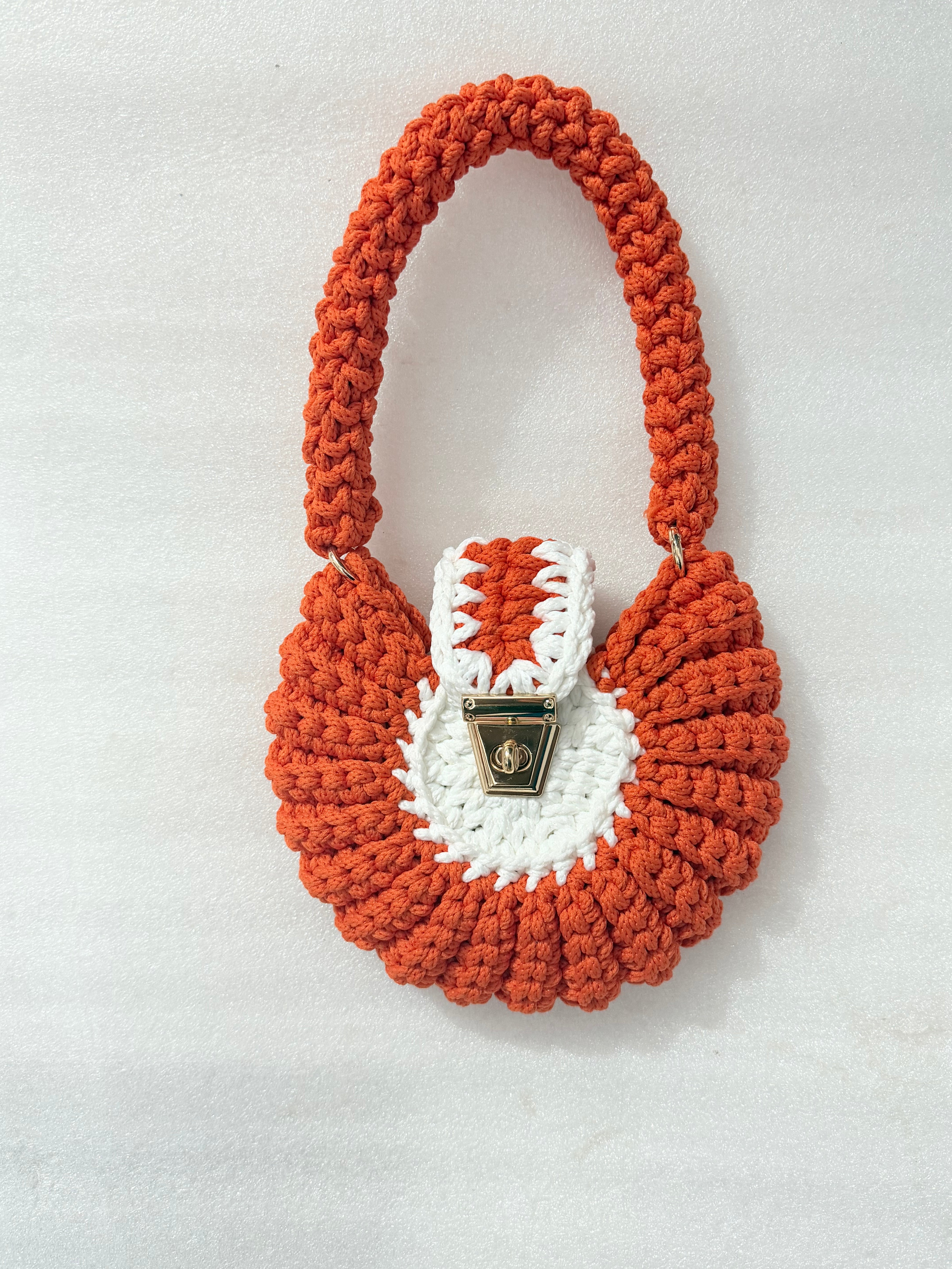 Orange Mini Shell Bag