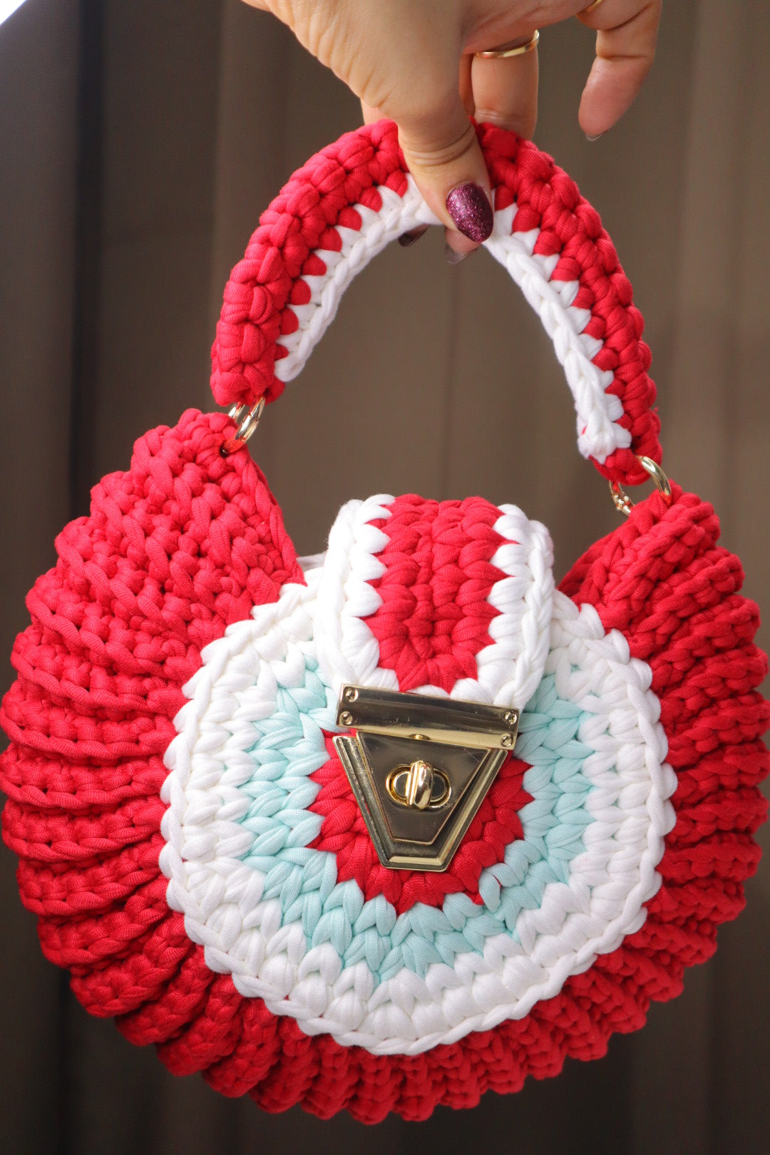 Red Evil Eye Shell Bag