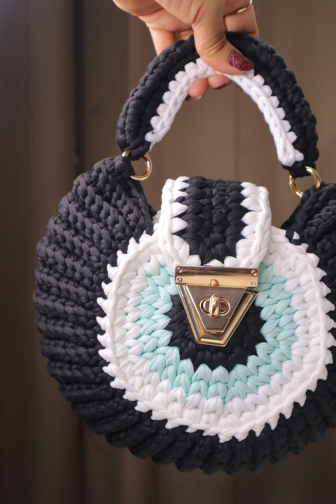 Black Evil Eye Shell Bag