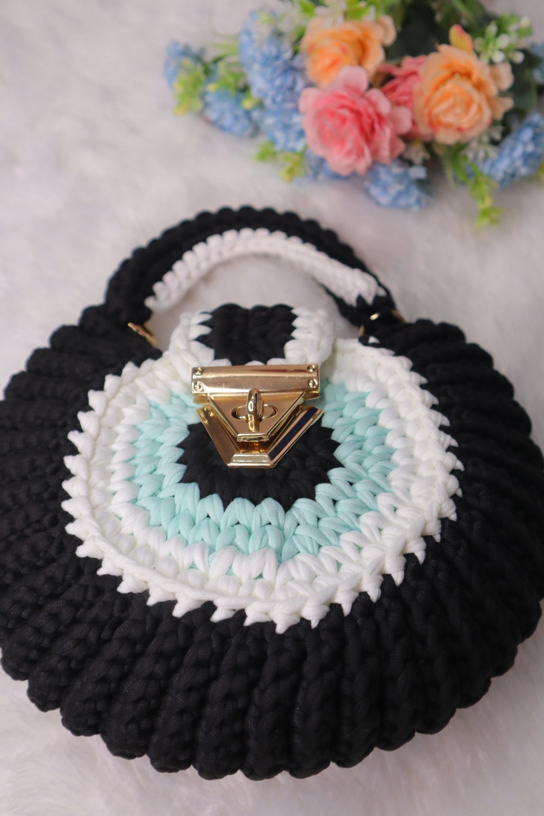Black Evil Eye Shell Bag