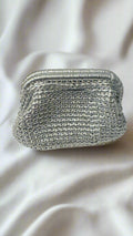 Silver Metallic Crochet Clutch