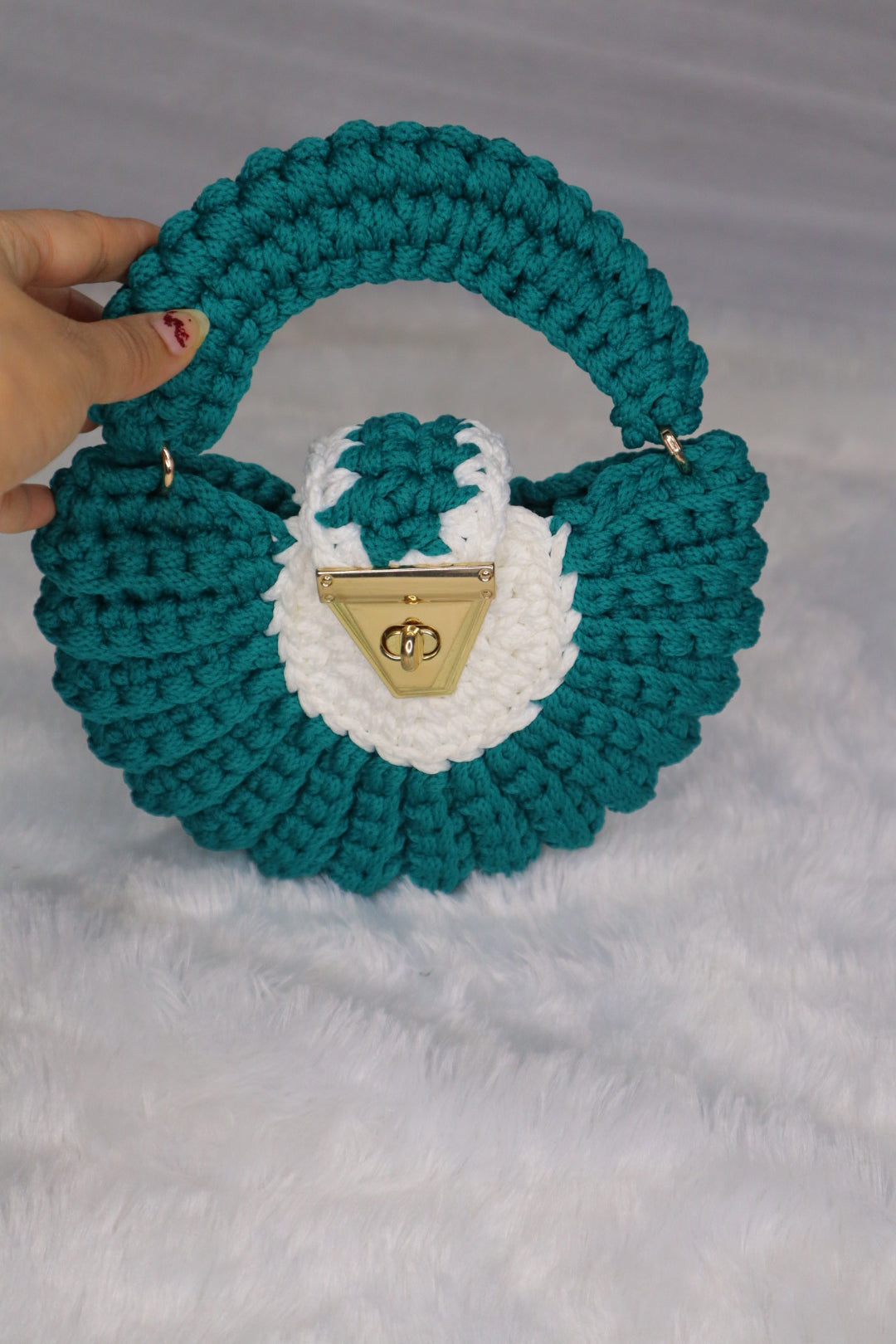 Emerald Charm Mini Shell Bag