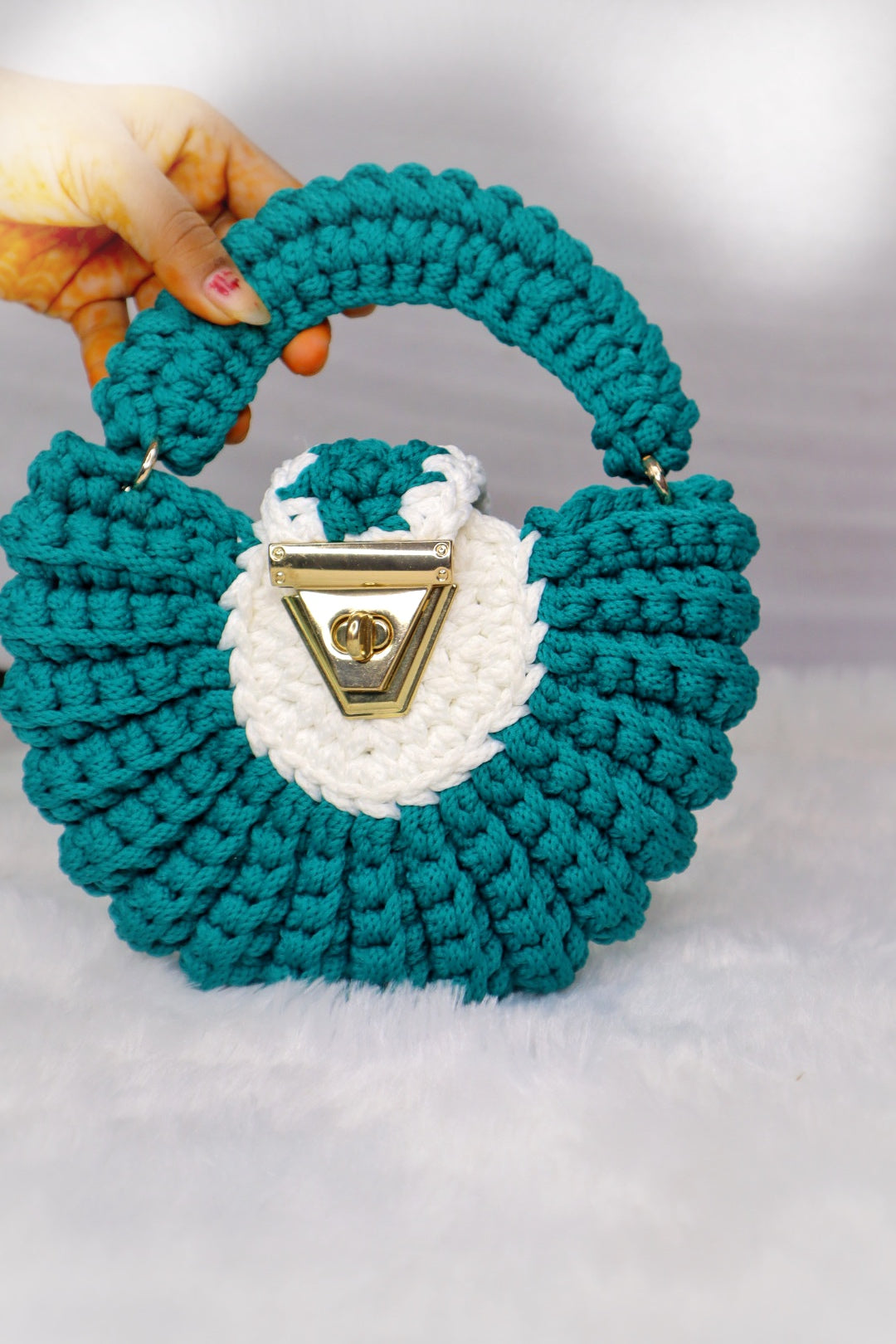 Emerald Charm Mini Shell Bag