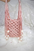 Rose Gold Pearl Fringe Crochet Phone Sling