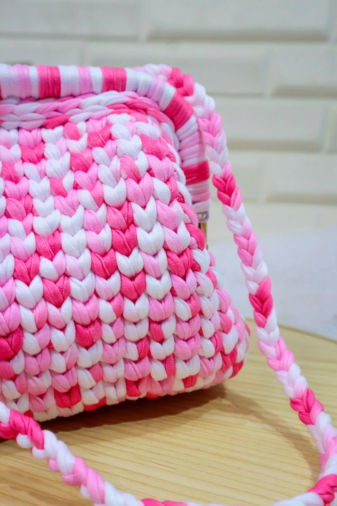 Cotton Candy Crochet Clutch with Sling and Tassel