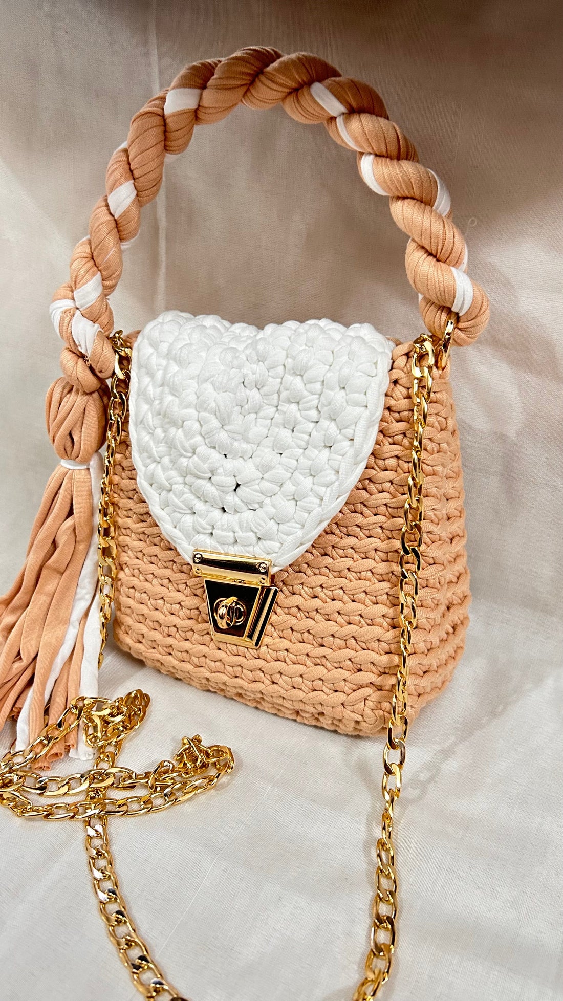 Peach Luxe Crochet Bag