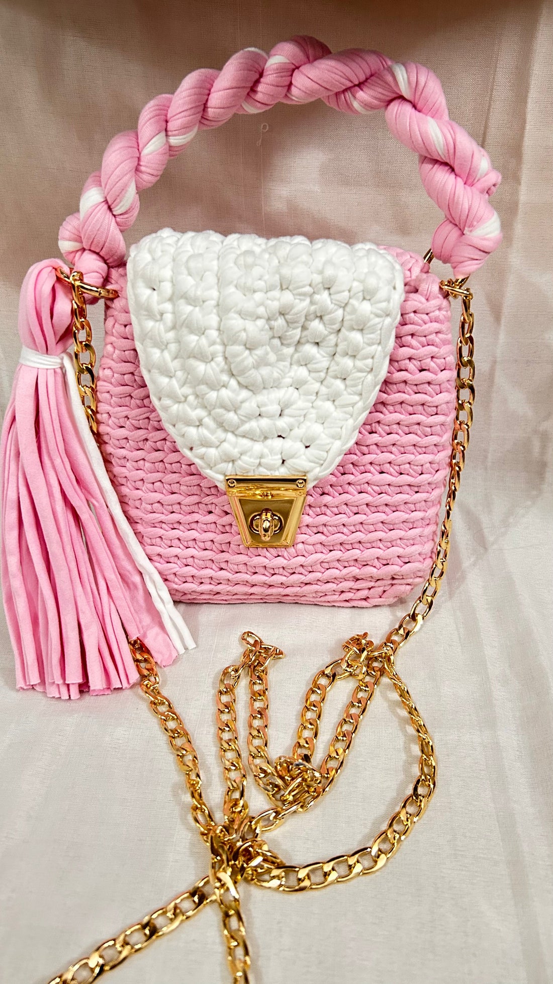 Pastel Pink Crotchet Bag