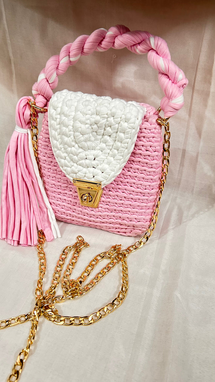 Pastel Pink Crotchet Bag