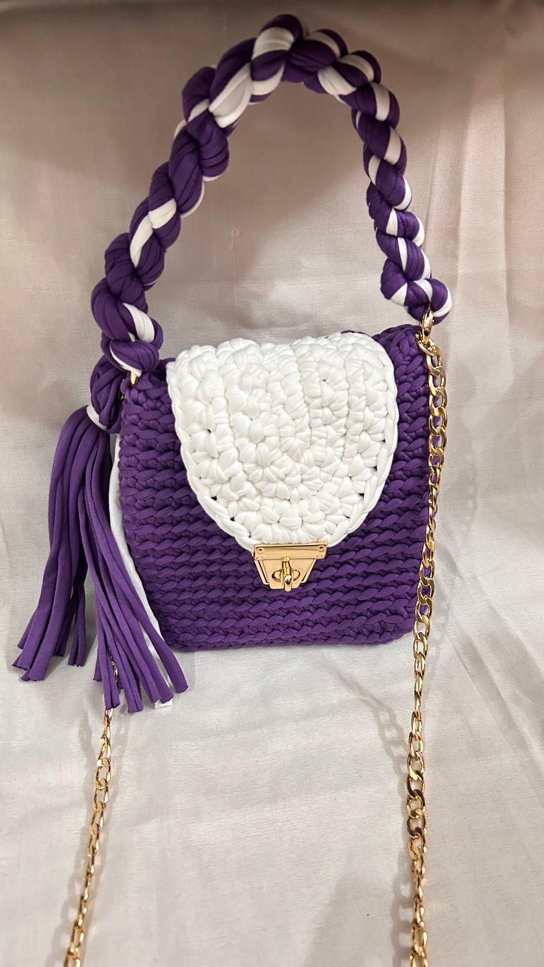 Purple Luxe Crotchet Bags