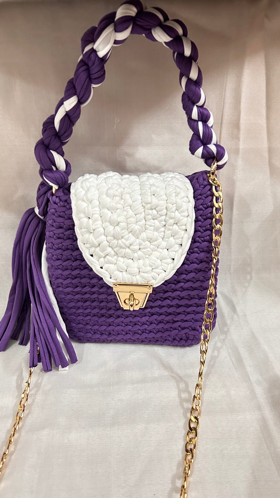 Purple Luxe Crotchet Bags