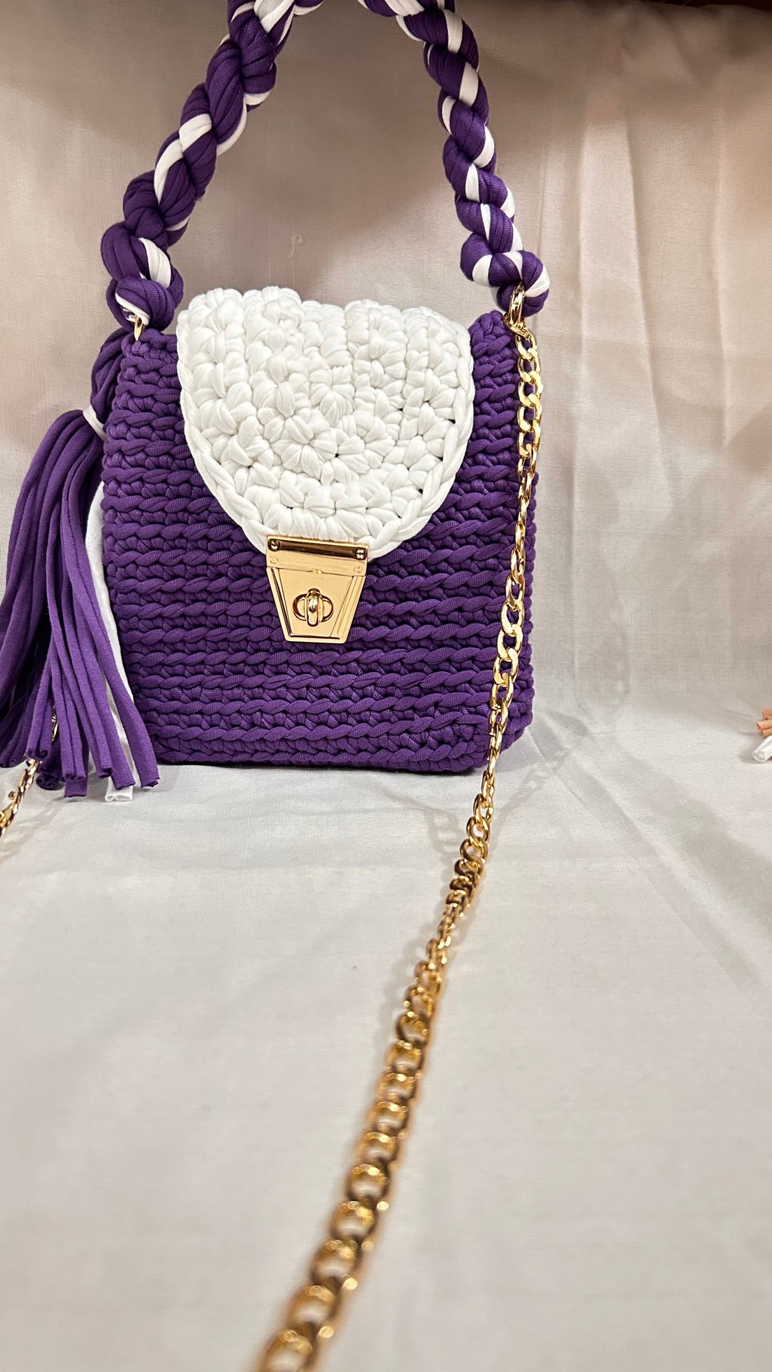 Purple Luxe Crotchet Bags