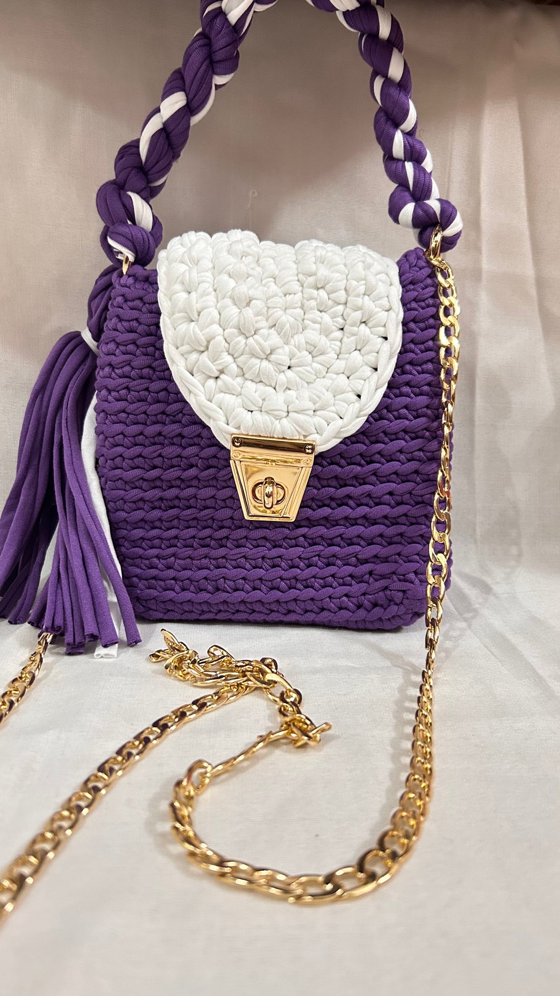 Purple Luxe Crotchet Bags