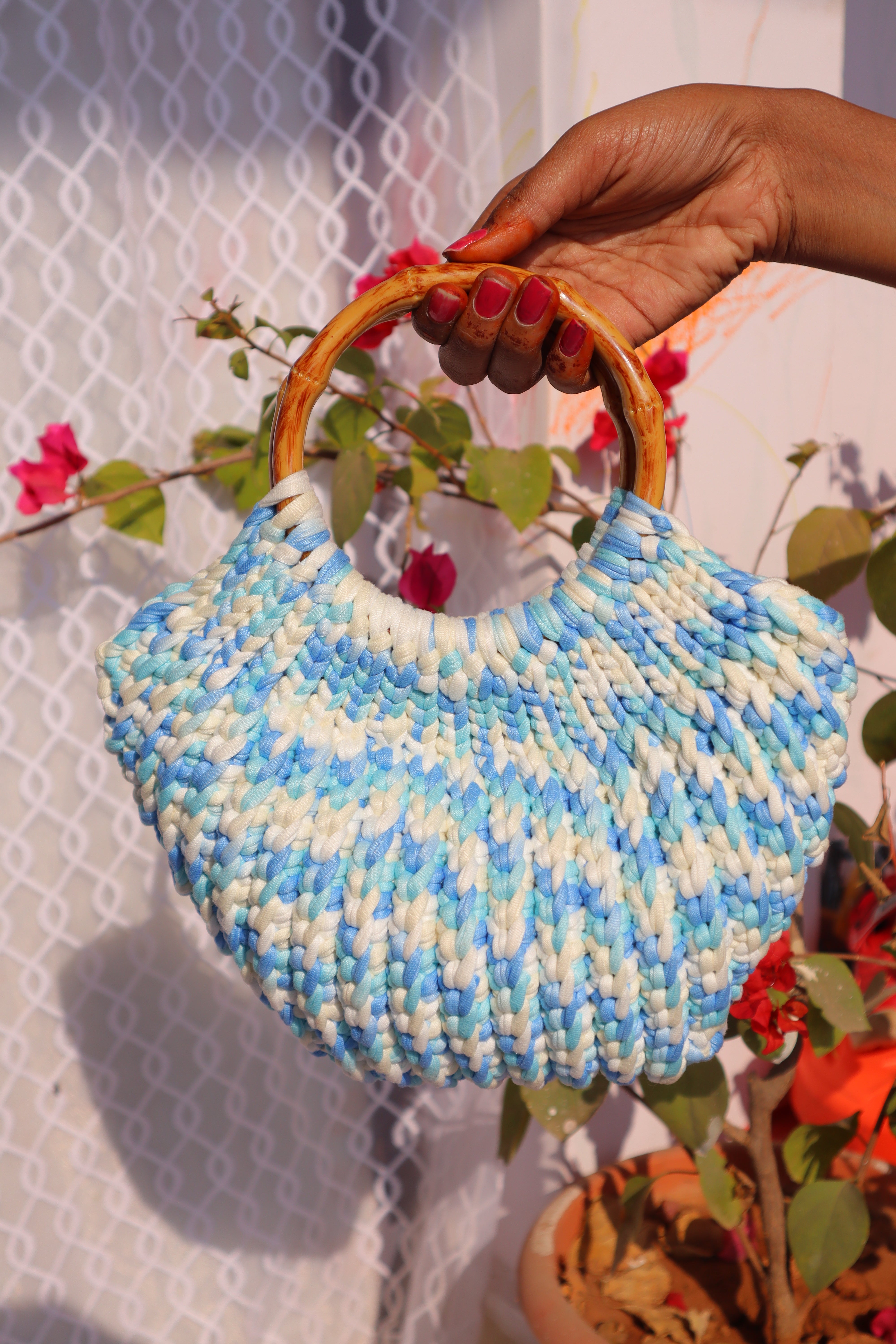 ミナペルホネン　mermaid wood ring bag  handmade ミナペルホネン mermaid♡wood ring hand bag - メルカリ