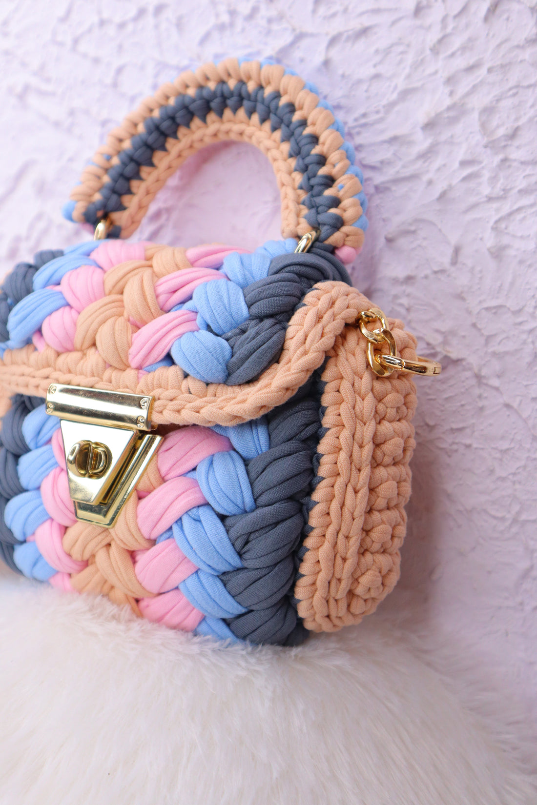 Pastel Harmony Crochet Bag