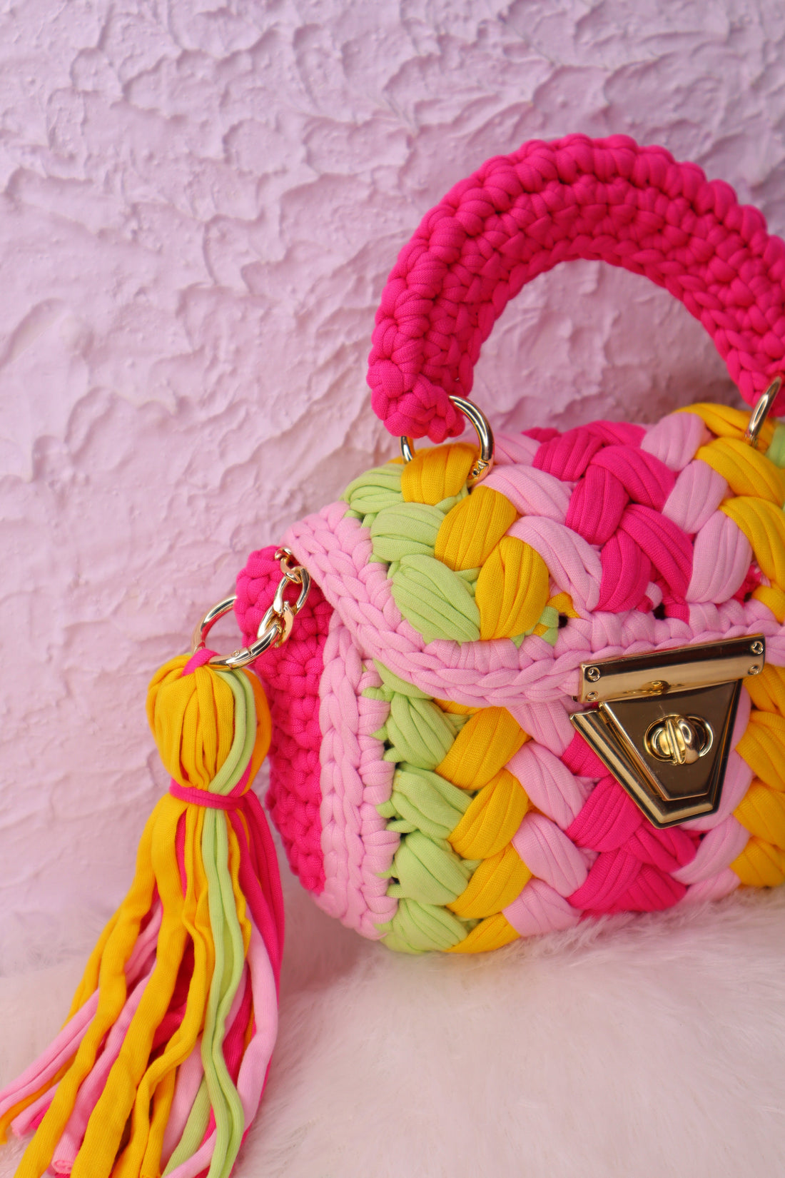 Blush Harmony Multicolor Crochet Bag