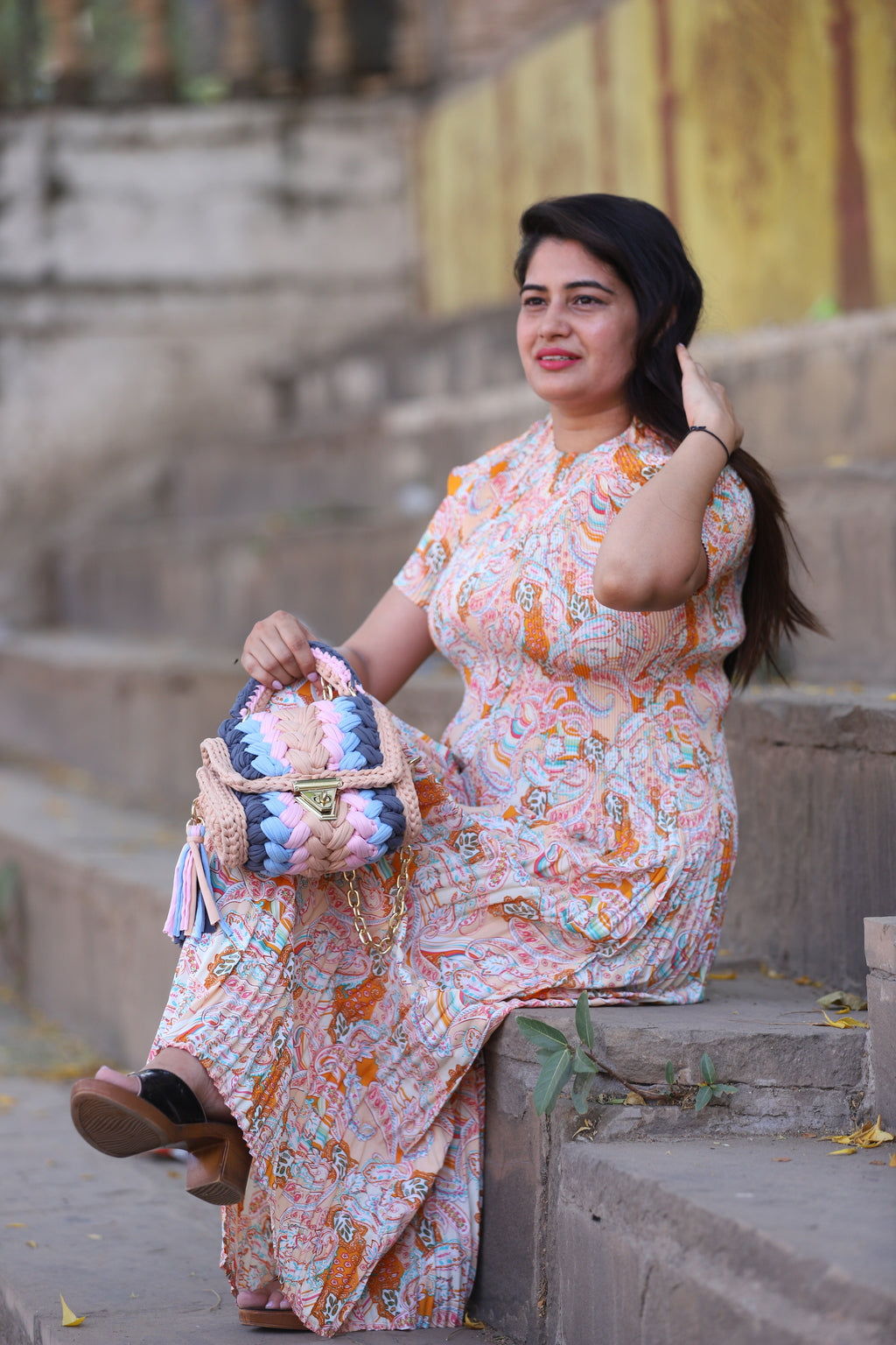 Handmade Pastel Crochet Bag