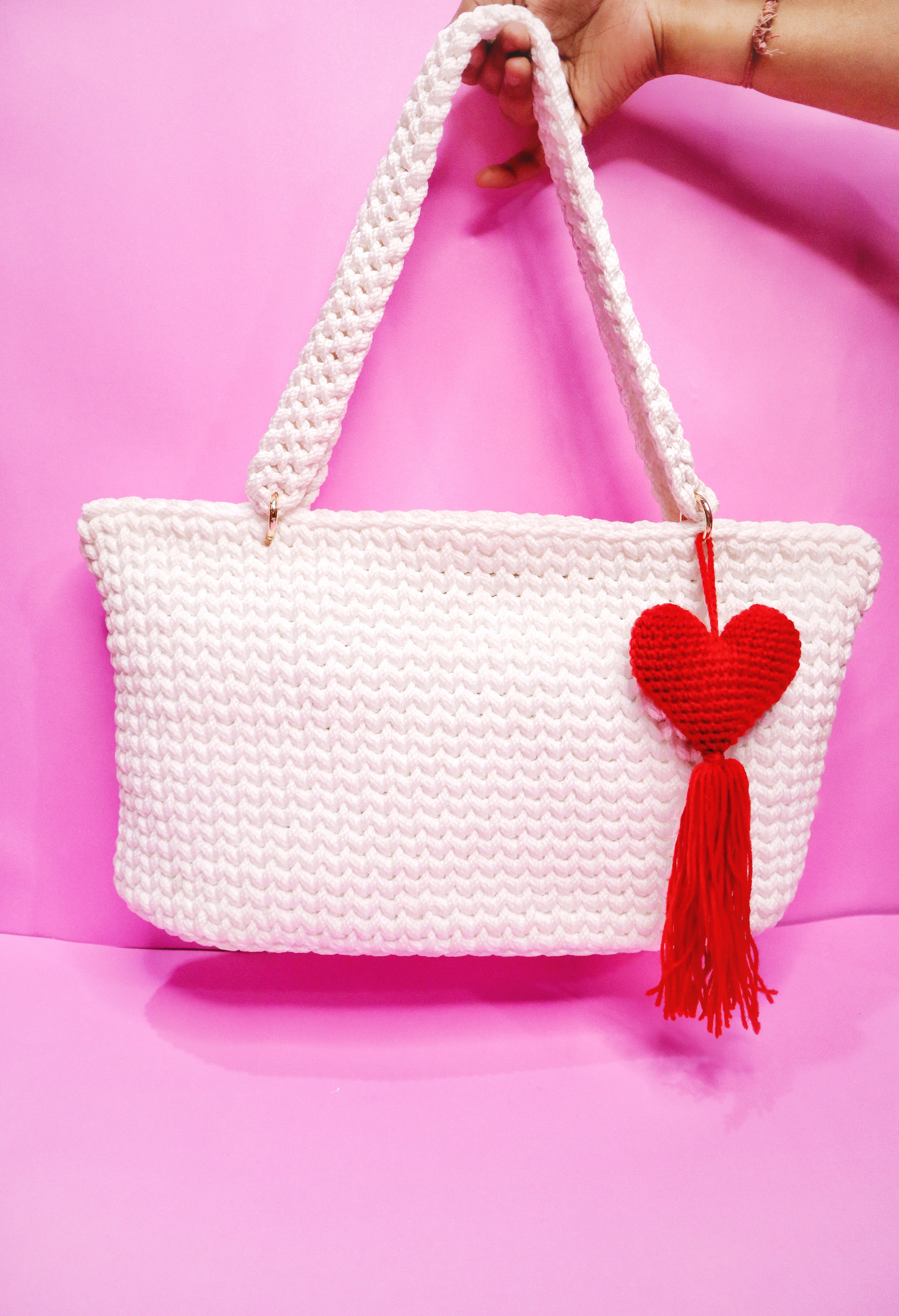 Classic Love Tote Bag With Heart Charm