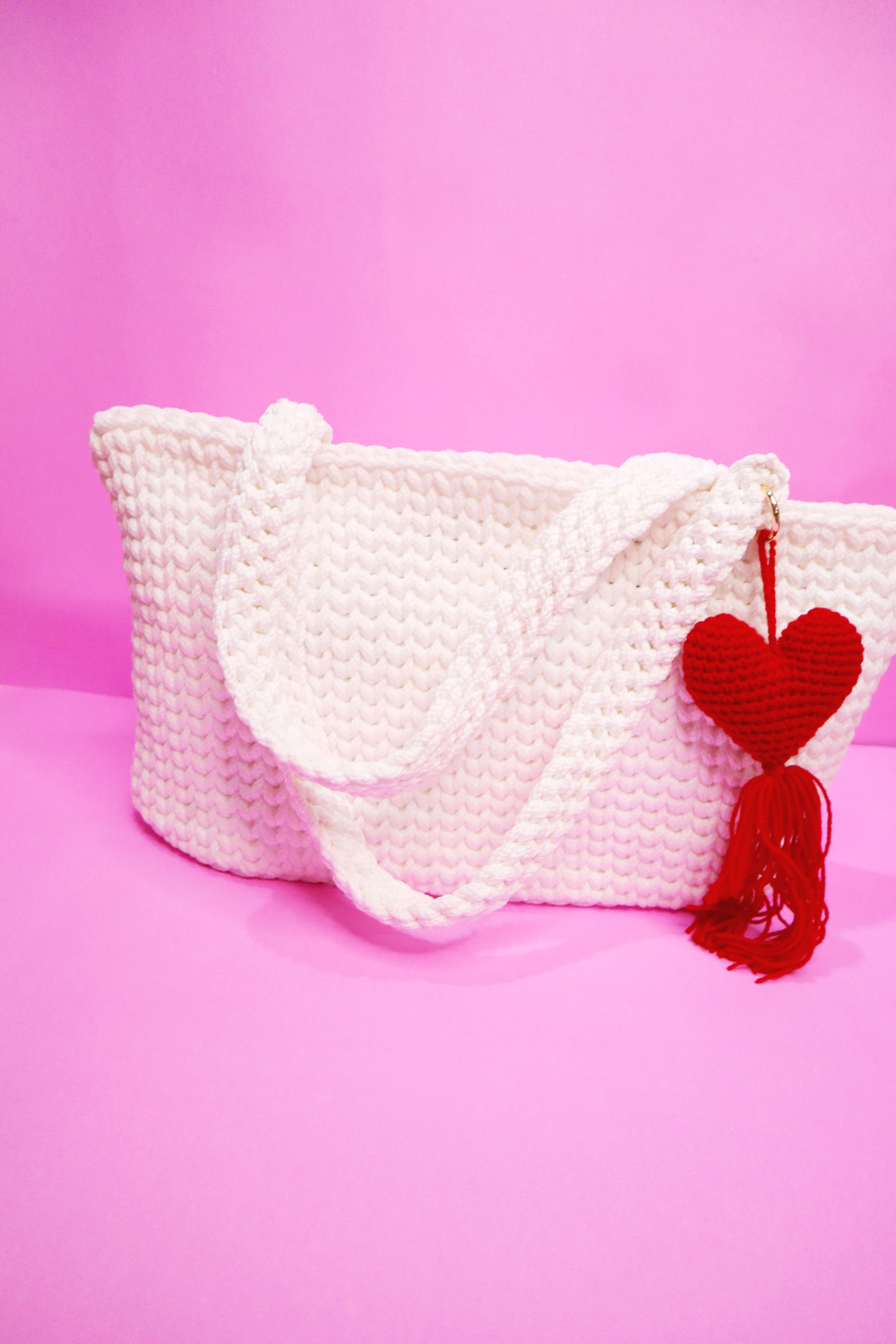 Classic Love Tote Bag With Heart Charm